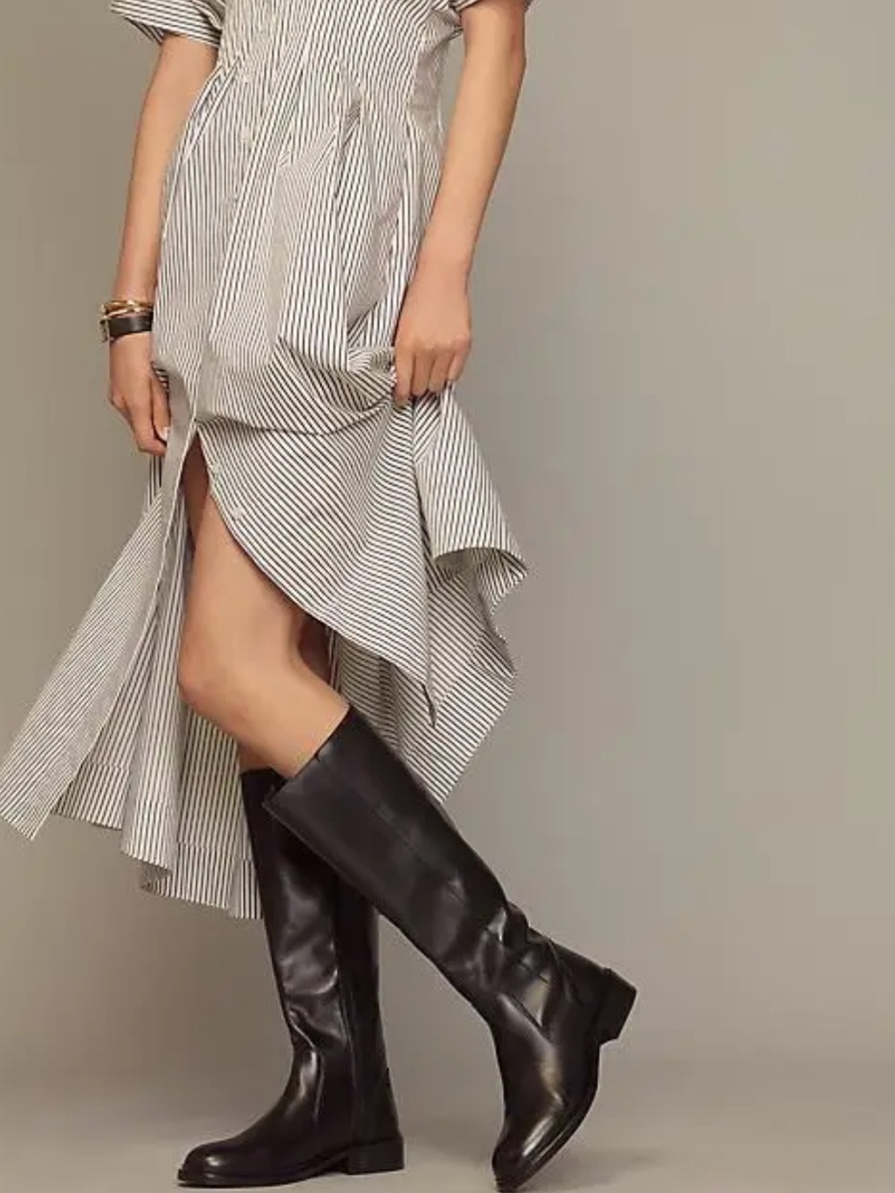 By Anthropologie Tall Riding Boots- Black Leather